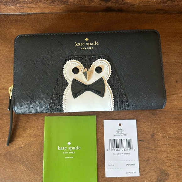 Kate Spade NWT Clifton Lane Penguin Neda Continental Wallet - Picture 5 of 8